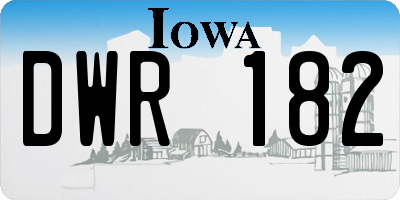 IA license plate DWR182