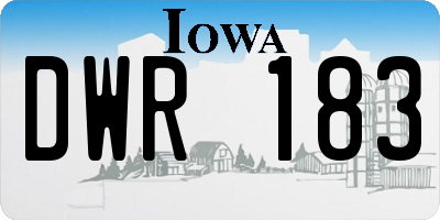 IA license plate DWR183