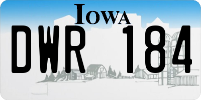IA license plate DWR184