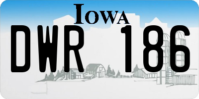 IA license plate DWR186
