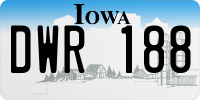 IA license plate DWR188