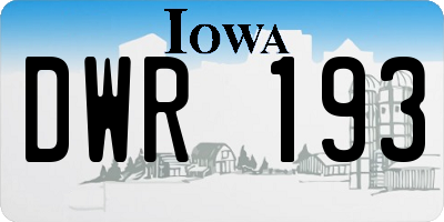 IA license plate DWR193