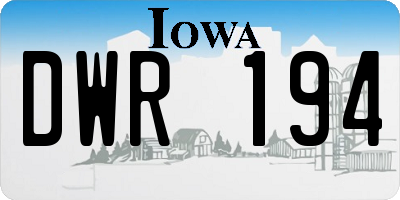 IA license plate DWR194