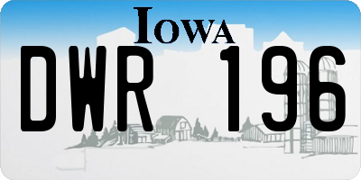 IA license plate DWR196