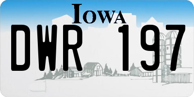 IA license plate DWR197