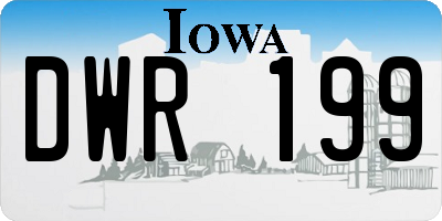 IA license plate DWR199