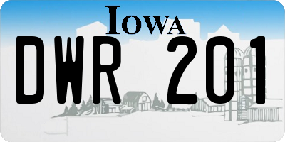 IA license plate DWR201