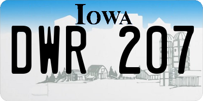 IA license plate DWR207