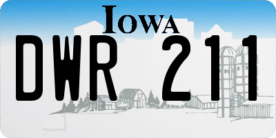 IA license plate DWR211