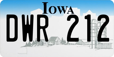 IA license plate DWR212