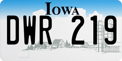 IA license plate DWR219