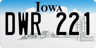 IA license plate DWR221
