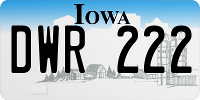 IA license plate DWR222