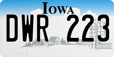 IA license plate DWR223
