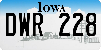 IA license plate DWR228