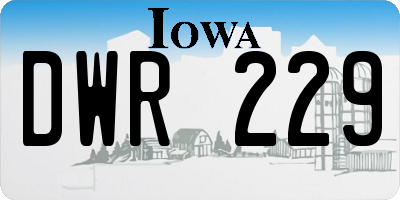 IA license plate DWR229