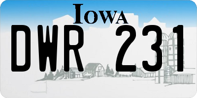 IA license plate DWR231