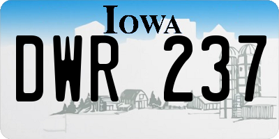 IA license plate DWR237