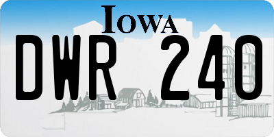 IA license plate DWR240