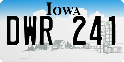 IA license plate DWR241