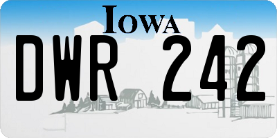 IA license plate DWR242