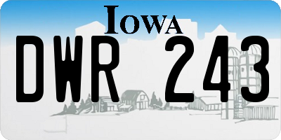 IA license plate DWR243