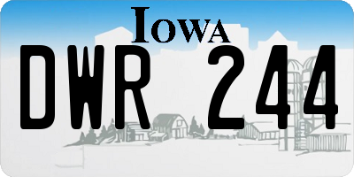 IA license plate DWR244