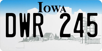 IA license plate DWR245