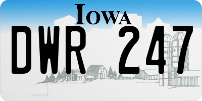IA license plate DWR247