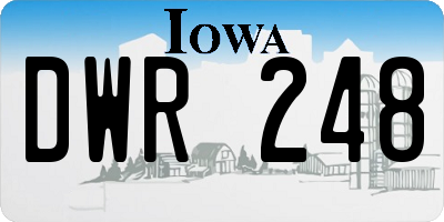 IA license plate DWR248