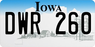 IA license plate DWR260
