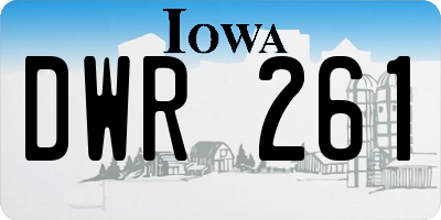 IA license plate DWR261