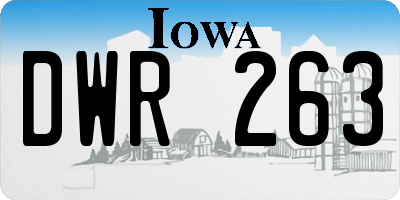 IA license plate DWR263