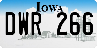 IA license plate DWR266