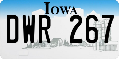 IA license plate DWR267