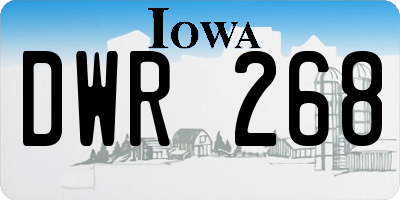 IA license plate DWR268