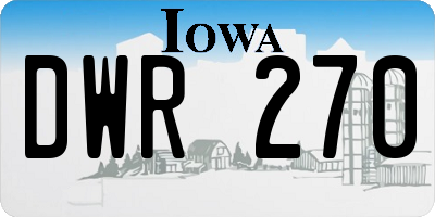 IA license plate DWR270