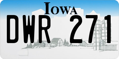 IA license plate DWR271