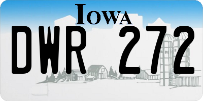IA license plate DWR272
