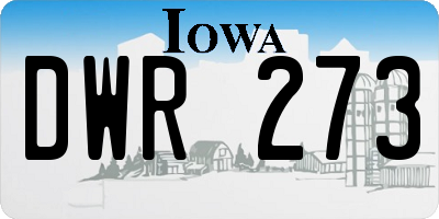 IA license plate DWR273