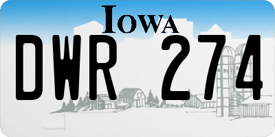 IA license plate DWR274