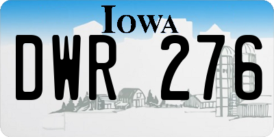 IA license plate DWR276
