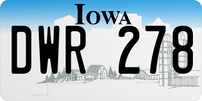 IA license plate DWR278