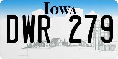 IA license plate DWR279