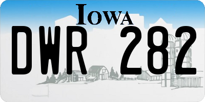 IA license plate DWR282
