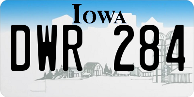 IA license plate DWR284