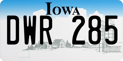 IA license plate DWR285
