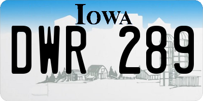 IA license plate DWR289