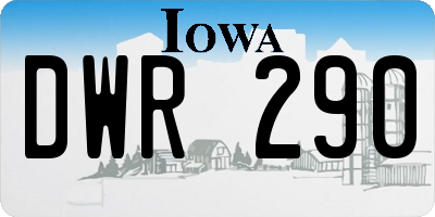 IA license plate DWR290