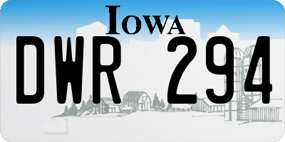 IA license plate DWR294
